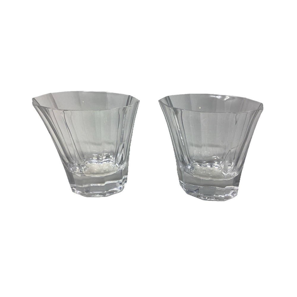 Mikasa Crystal Set Of (2) Double Old Fashioned 4" Glasses 10 Points Clear